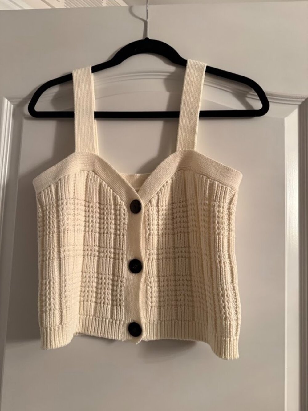 INTERMIX Beige Knit Cropped Tank | Size S